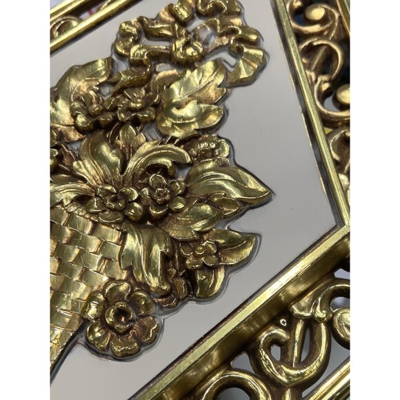 Vintage Hollywood Regency diamond shape wall decor set 2 Dart Syroco - Picture 11 of 11